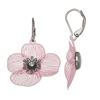 Simply Vera Vera Wang Leverback Small Flower Drop Earrings