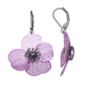 Simply Vera Vera Wang Leverback Small Flower Drop Earrings