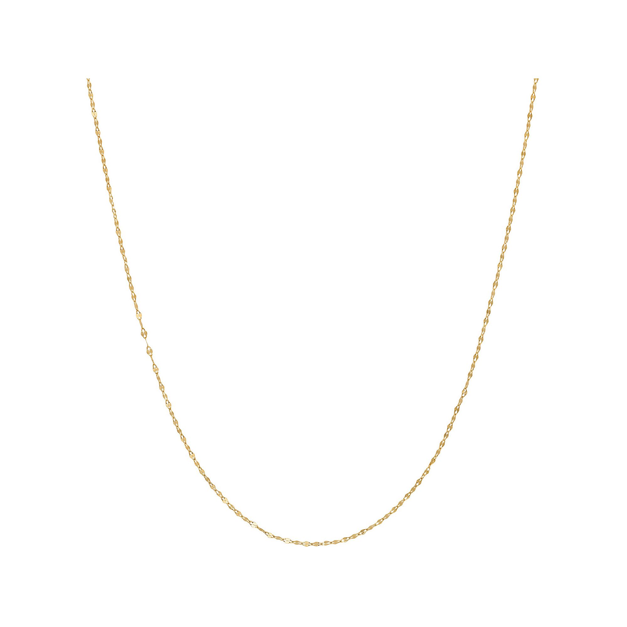 Jordan Blue 14k Gold Mirror Link Chain Necklace, Womens, Size: 18