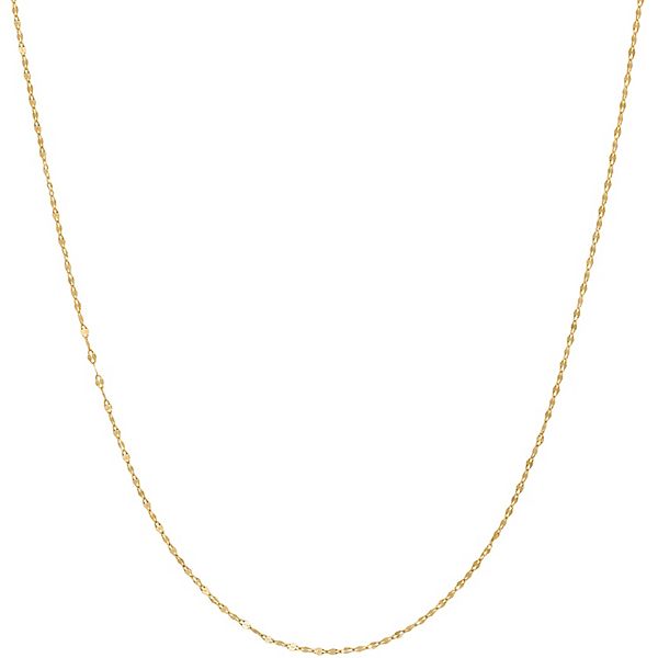 Jordan Blue 14k Gold Mirror Link Chain Necklace - 14k Gold (18")