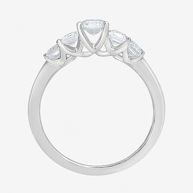 Diamond Medley 14k White Gold 2 Carat T.W. Lab-Grown Diamond Emerald Ring
