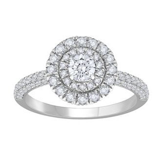 Diamond Medley 14k White Gold 1 Carat T.W. Lab-Grown Diamond Tiered Halo Ring