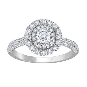 Galaxie Solaire 14k White Gold 1 Carat T.W. Lab-Grown Diamond Tiered Halo Ring