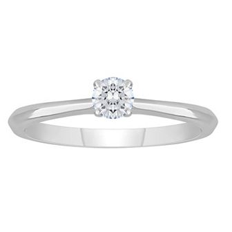 Diamond Medley 14k White Gold 1/4 Carat T.W. Lab-Grown Diamond Round Solitaire Ring