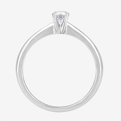 Diamond Medley 14k White Gold 1/4 Carat T.W. Lab-Grown Diamond Round Solitaire Ring
