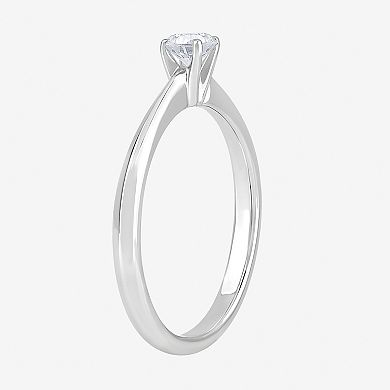 Diamond Medley 14k White Gold 1/4 Carat T.W. Lab-Grown Diamond Round Solitaire Ring