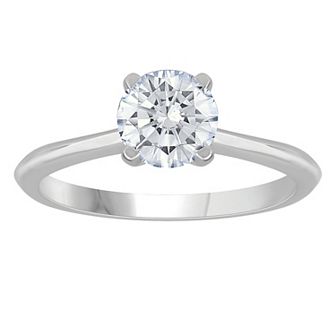 Diamond Medley 14k White Gold 1 1/2 Carat T.W. Lab-Grown Diamond Round Solitaire Ring