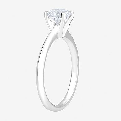 Diamond Medley 14k White Gold 1 1/2 Carat T.W. Lab-Grown Diamond Round Solitaire Ring