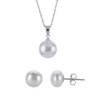 PearLustre by Imperial Sterling Silver Freshwater Cultured Pearl Pendant and Earring Set