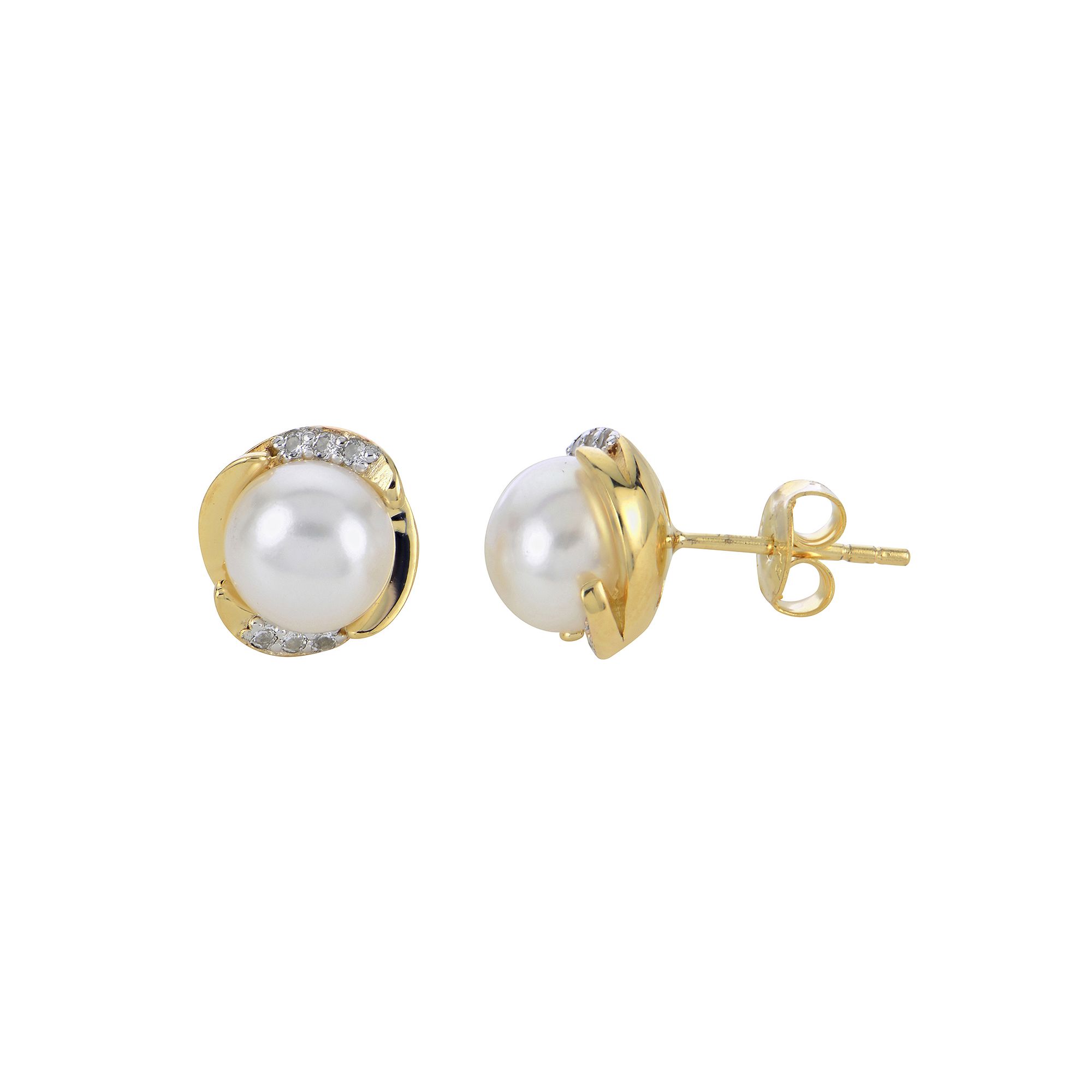 PearLustre by Imperial 14K Gold Plated Freshwater Cultured Pearl & White To