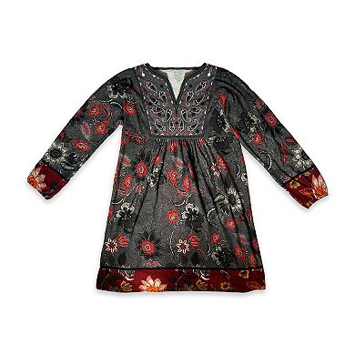 Plus Size White Mark Floral Embroidered Sweater Dress