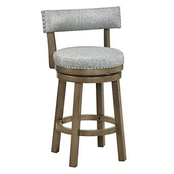 Counter Height Bar Stool with Swivel Seat Backrest and Footrest Support