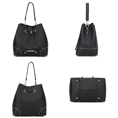 MKF Collection Callie Women’s Drawstring Bucket Crossbody Bag with Wallet by Mia K