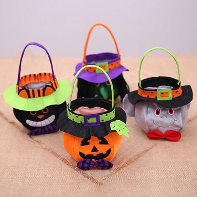Halloween Pumpkin Bucket Handheld Bag Candy Gift Box