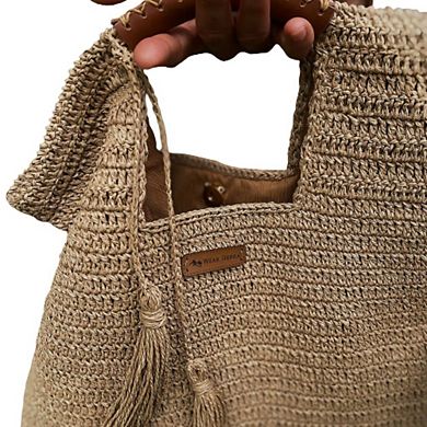 Hand Crafted Medium Tote Bag Gift for Women, Organic Natural Paper Yarn, Eco-Friendly and Luxurious