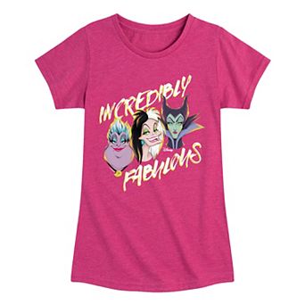 Disney Villains Ursula, Cruella & Maleficent Girls 7-16 Incredibly Fabulous Graphic Tee