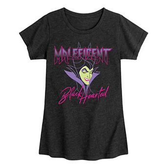 Disney's Sleeping Beauty Maleficent Girls 7-16 Black Hearted Graphic Tee