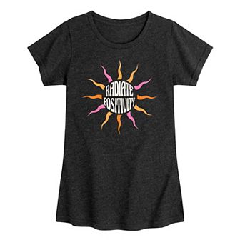 Girls Radiate Positivity Sun Graphic Tee