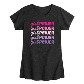 Girls Girl Power Stacked Graphic Tee