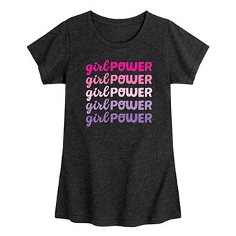 Girls Girl Power Stacked Graphic Tee