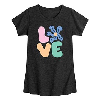 Girls Love Flower Graphic Tee