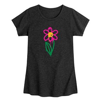 Girls Spray Paint Flower Graphic Tee