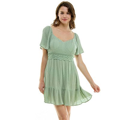 sage green crochet dress 1970's Green Crochet Dress – Eveliina Vintage main image 1
