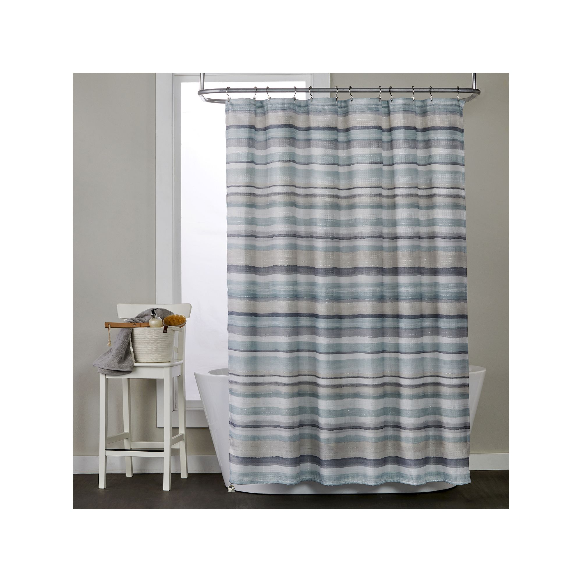 The Big One® Layered Fabric Shower Curtain, Size: 72X70, White