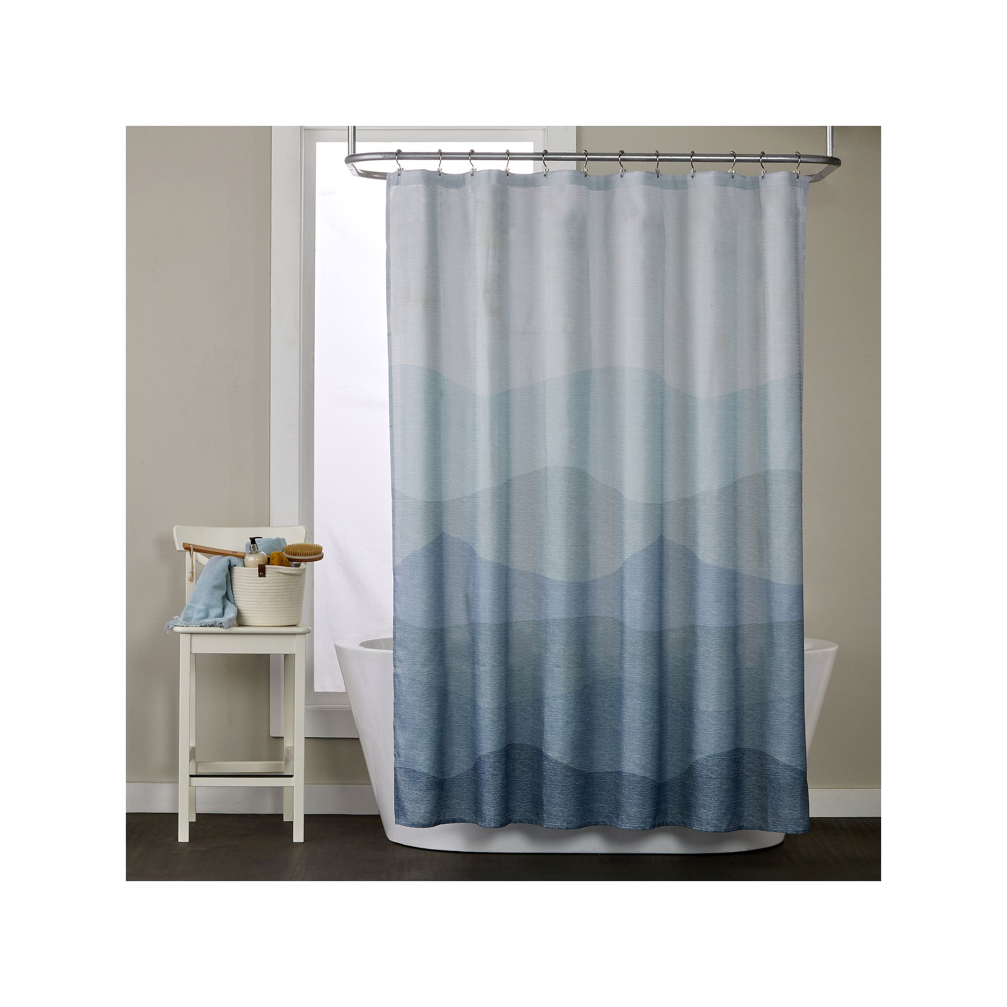 The Big One® Landscape Fabric Shower Curtain, Size: 72X70, Blue