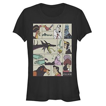 Disney Villains Square Portrait Profiles Juniors' Fitted Graphic Tee