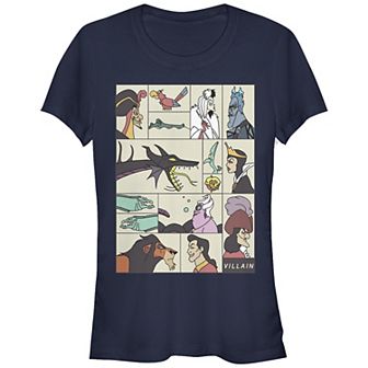 Disney Villains Square Portrait Profiles Juniors' Fitted Graphic Tee