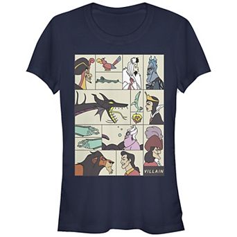 Disney Villains Square Portrait Profiles Juniors' Fitted Graphic Tee