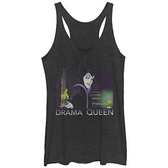 Disney Villains Sleeping Beauty Maleficent Drama Queen Juniors' Tri-Blend Racerback Tank Top