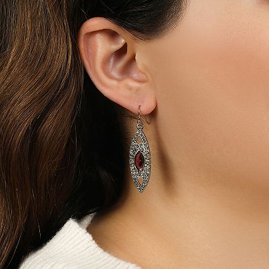 1928 Silver Tone Drop Earrings