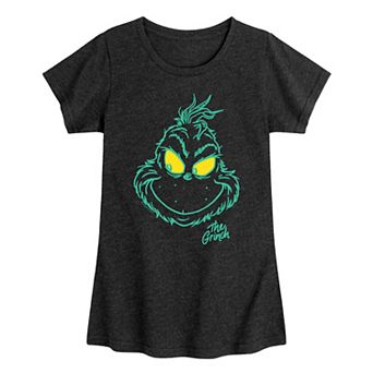 Girls The Grinch Face Graphic Tee
