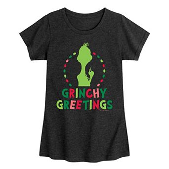 Girls The Grinch Grinchy Greetings Graphic Tee