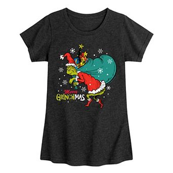 Girls The Grinch Merry Grinchmas Toy Bag Graphic Tee