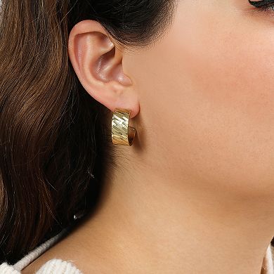 1928 Textured Hoop Earrings