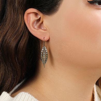 1928 Gold Tone Crystal Drop Earrings