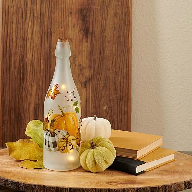 Studio 66 Plaid Pumpkins LED Decorative Bottle Table Decor