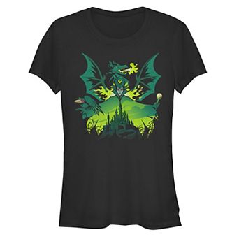 Disney's Sleeping Beauty Maleficent Juniors' Castle Graphic Tee