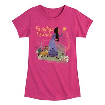Disney's Wish Asha, Valentino & Star Girls 7-16 Fairytale Friends Graphic Tee