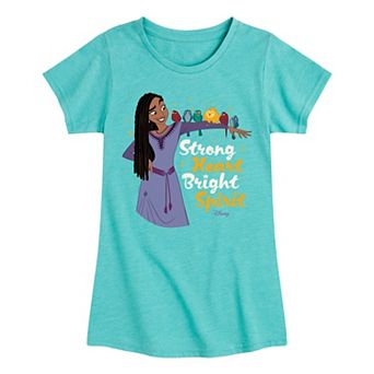 Disney's Wish Girls 7-16 Strong Heart Bright Spirit Graphic Tee