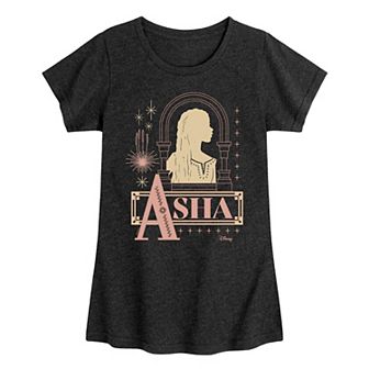 Disney's Wish Asha Girls 7-16 Badge Graphic Tee