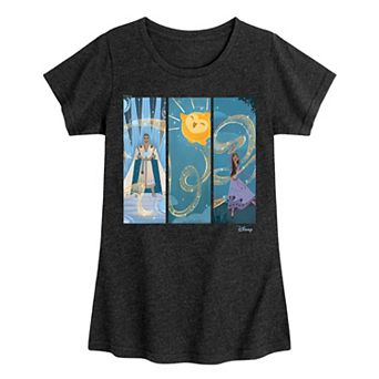 Disney's Wish Asha, Star & King Magnifico Girls 7-16 Panels Graphic Tee