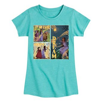 Disney's Wish Asha & Friends Girls 7-16 Hope Dream Grid Graphic Tee