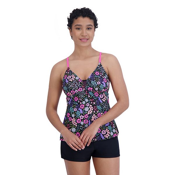 Women's ZeroXposur Floral Print Sweetheart Tankini Swimsuit Top