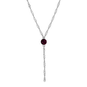 1928 Silver Tone Crystal Chain Y-Necklace