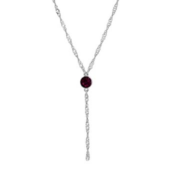 1928 Silver Tone Crystal Chain Y-Necklace