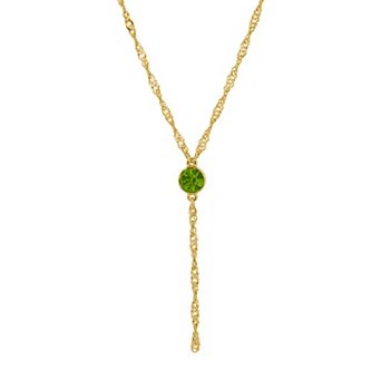 1928 Gold Tone Crystal Y-Necklace